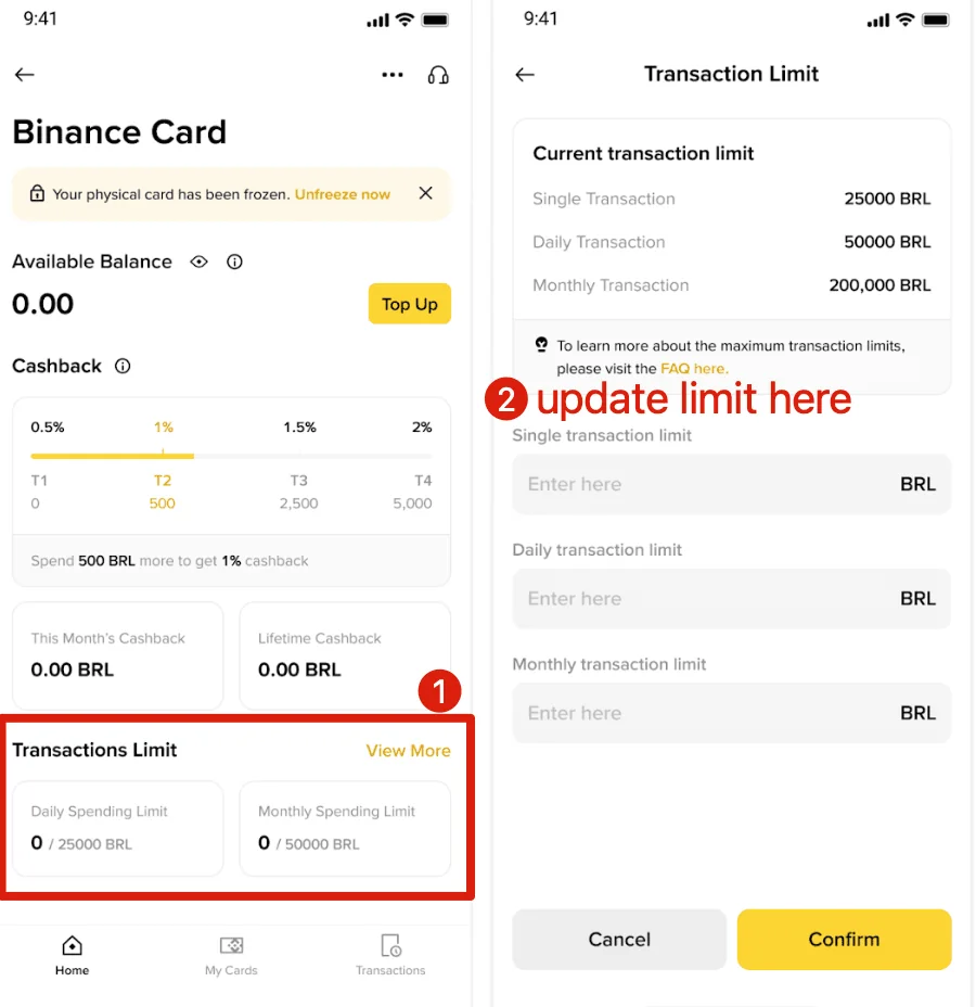 የBinance Brazil Card ኦፊሴላዊ ክፍያና ገደብ
